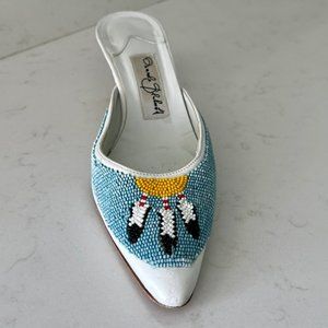 Limited Edition Manolo Blahnik beaded mules